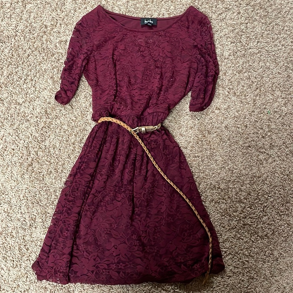 Maroon lace dress